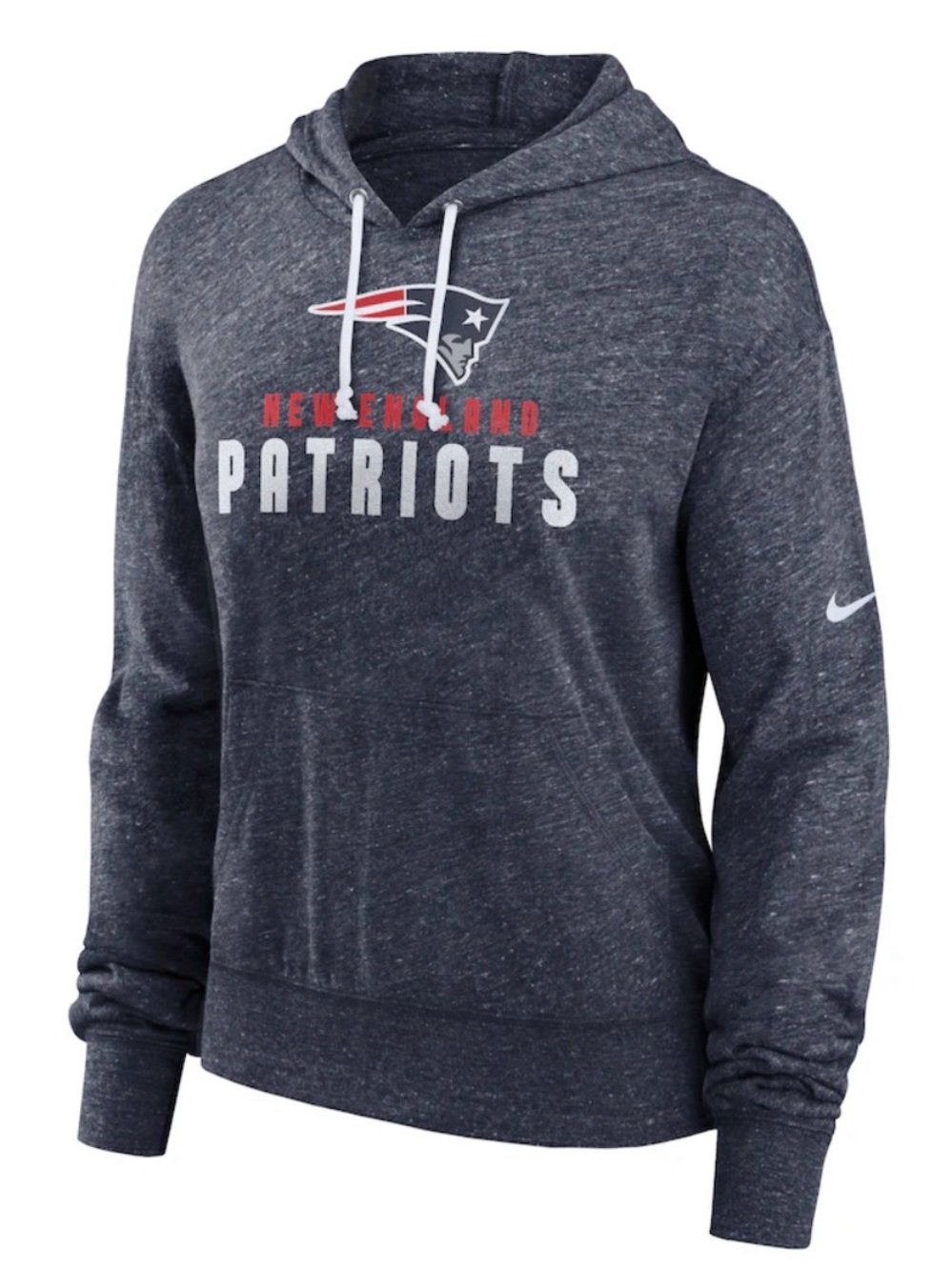 Women's Nike Navy New England Patriots Lightweight Gym Vintage Pullover Hoodie